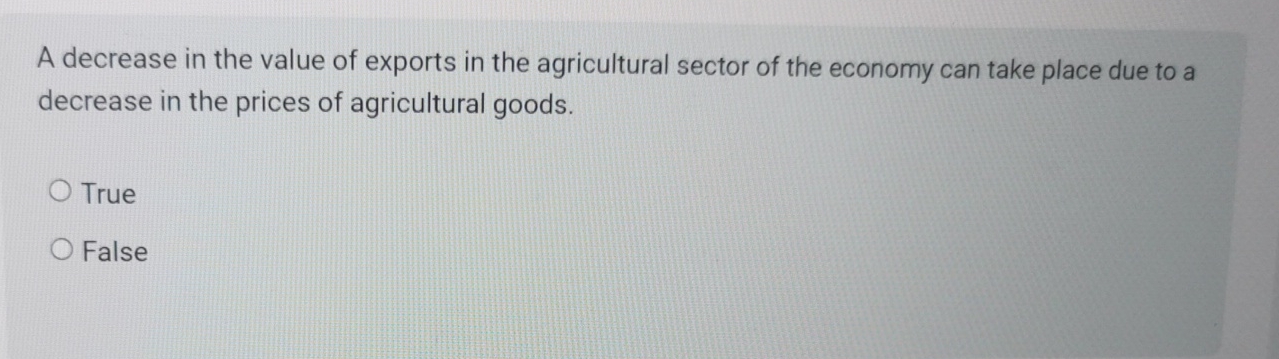 Solved A decrease in the value of exports in the | Chegg.com