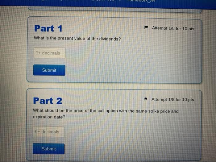 Solved Problem 11 Intro The current price of a stock is | Chegg.com