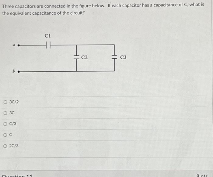 Solved Three Capacitors Are Connected In The Figure Below. | Chegg.com