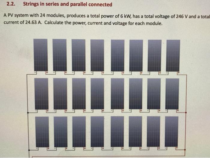 Solved 2.2. Strings in series and parallel connected A PV | Chegg.com
