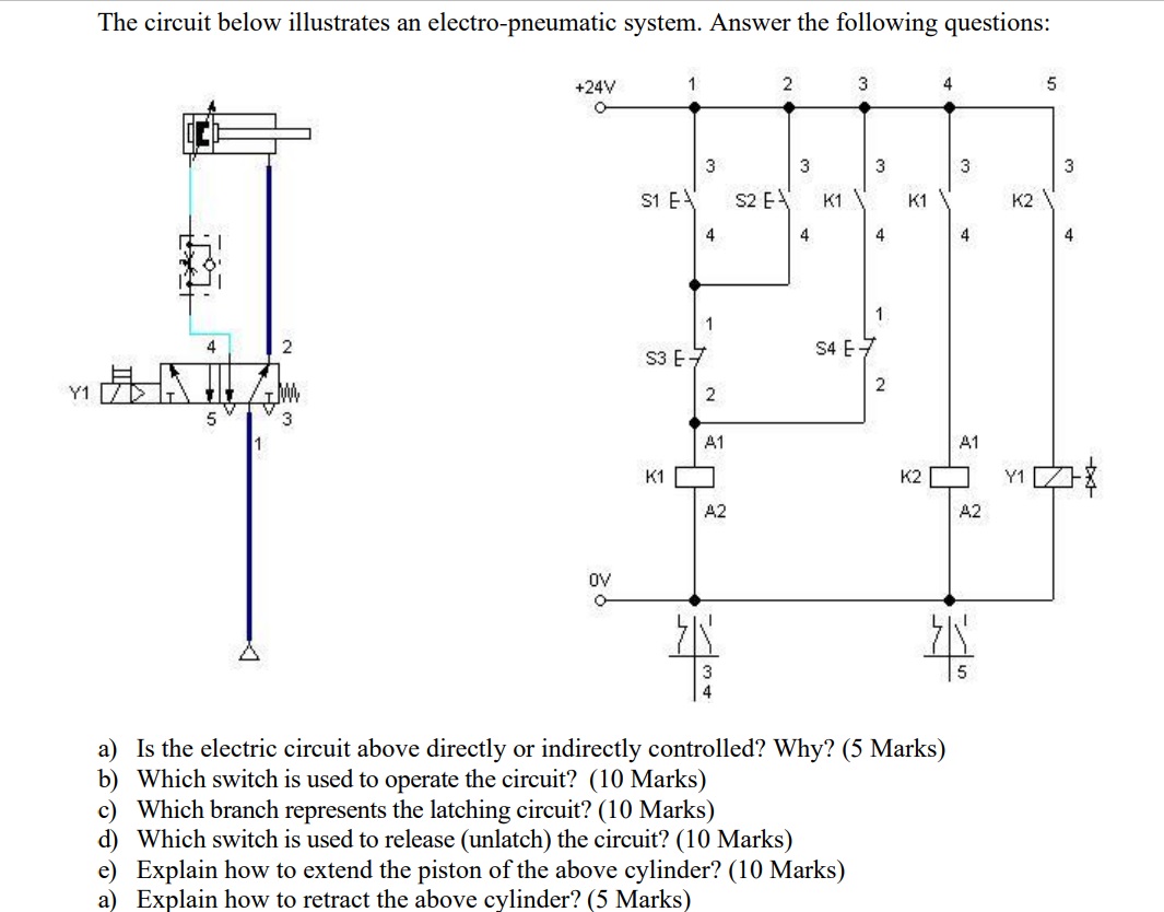 The Circuit Below Illustrates An Electro-pneumatic | Chegg.com