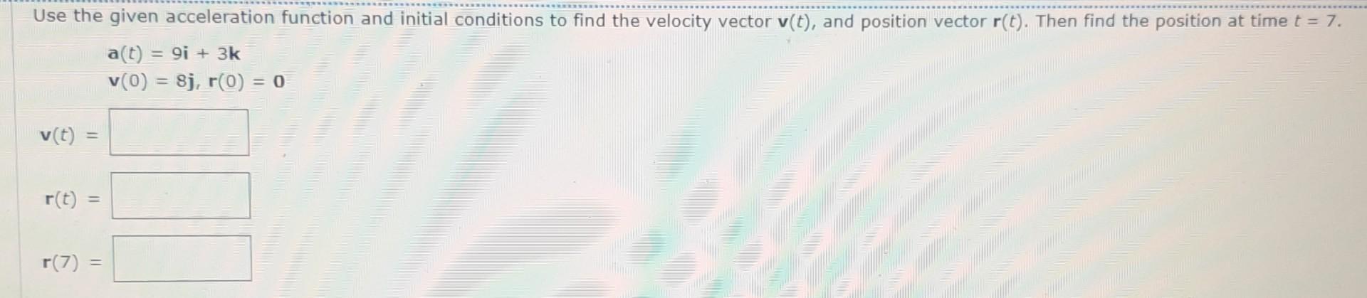 Solved Use the given acceleration function and initial | Chegg.com