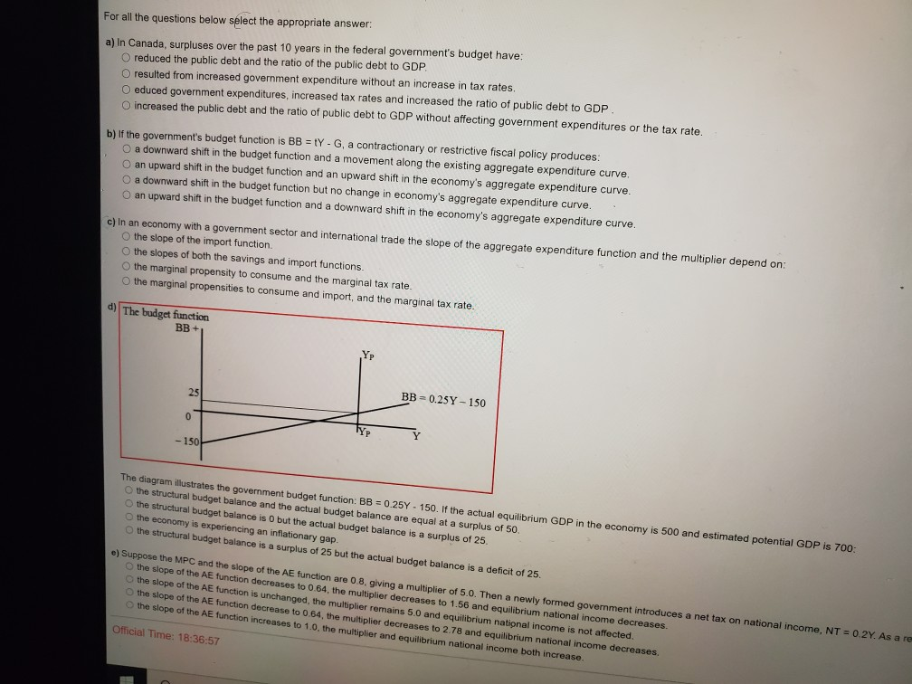 Solved For all the questions below select the appropriate | Chegg.com