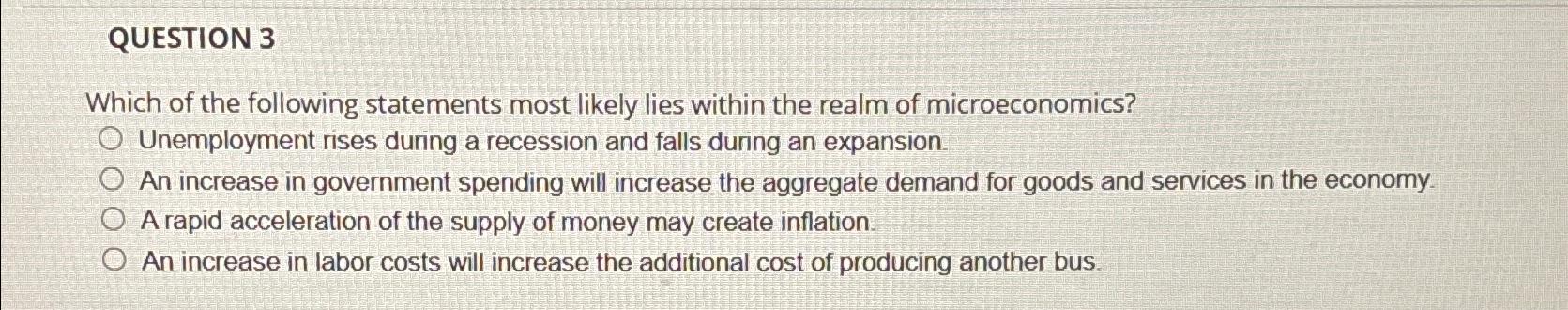 Solved QUESTION 3Which Of The Following Statements Most | Chegg.com