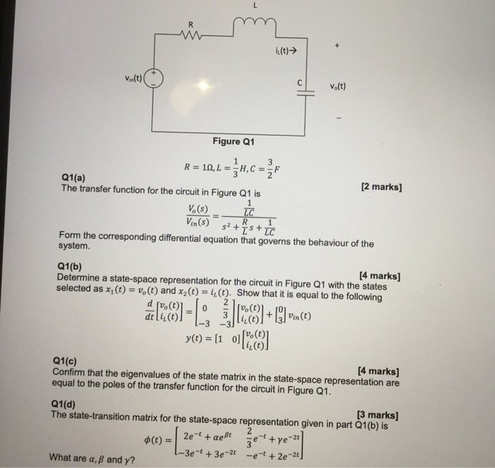 Solved Am T Volt Figure Q1 R 10 L H C F Q1 A Chegg Com