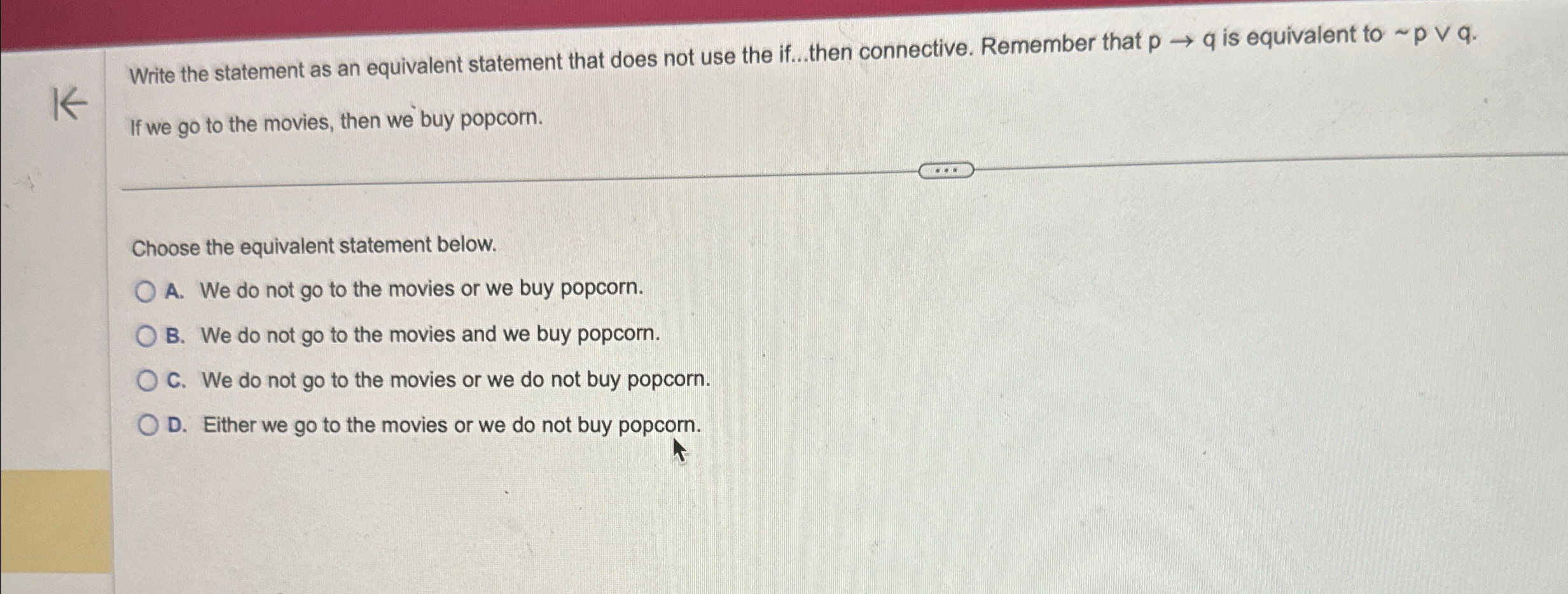 Solved Write the statement as an equivalent statement that | Chegg.com
