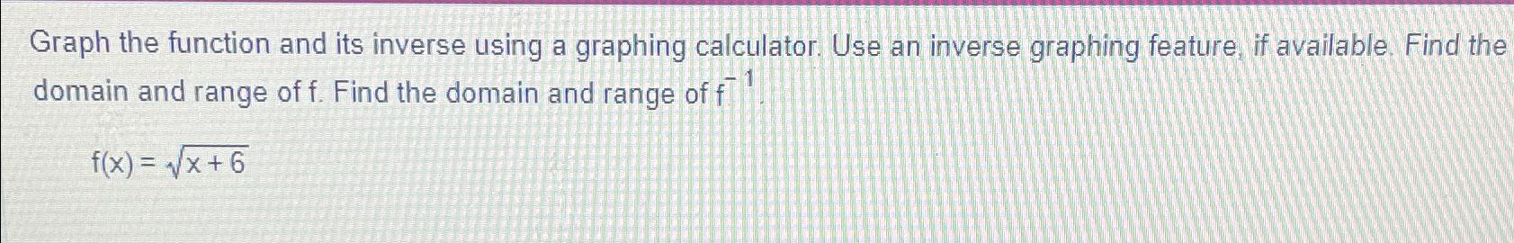 how to find domain of inverse function without graphing