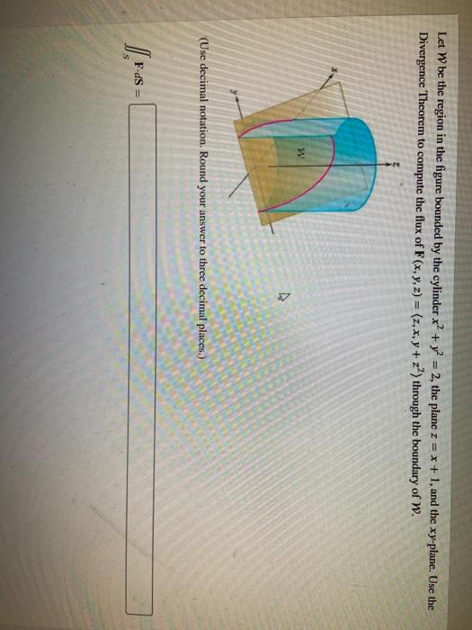 Solved Let W be the region in the figure bounded by the | Chegg.com