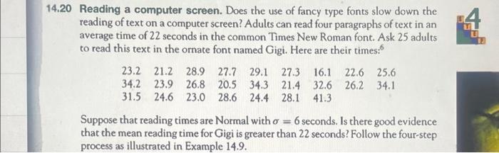 Solved 14.20 Reading a computer screen. Does the use of | Chegg.com