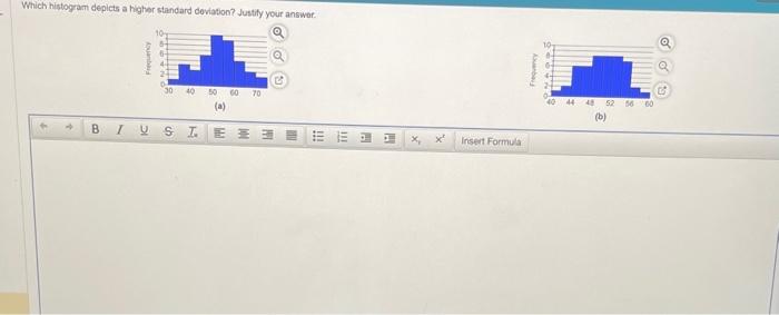 Solved Which histogram depicts a higher standard doviation? | Chegg.com