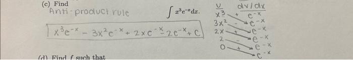 Solved x3e−x−3x2c−x+2xe−x−2c−x+c (d) Find f such that | Chegg.com