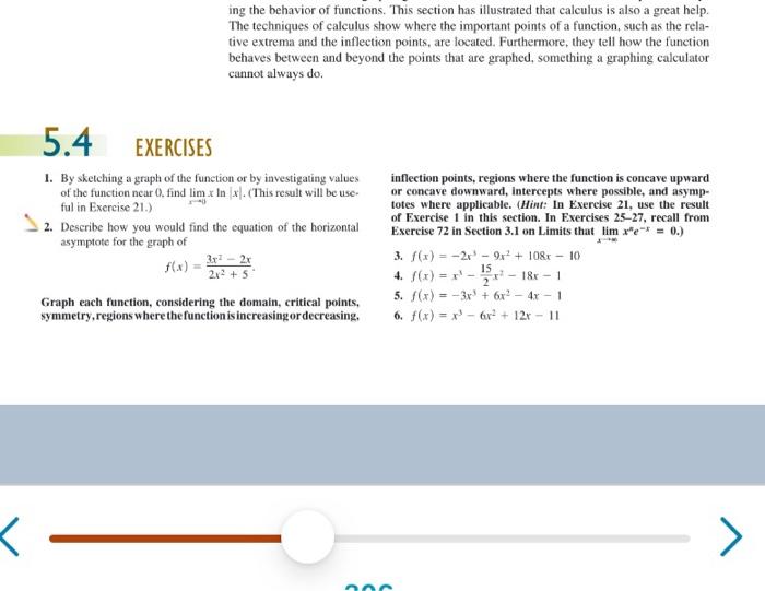 Solved ing the behavior of functions. This section has | Chegg.com