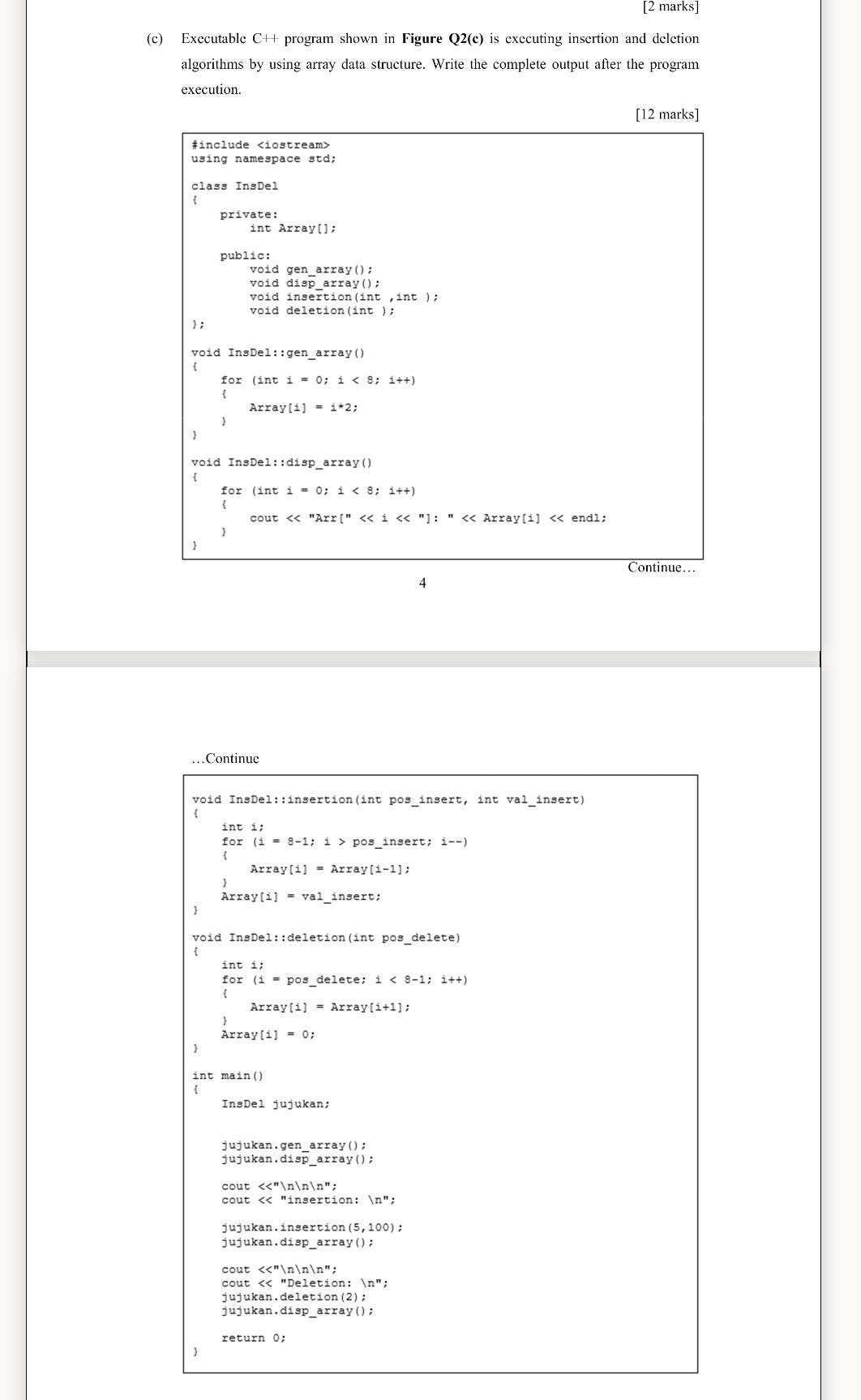Solved [2 marks] (c) Executable CH program shown in Figure | Chegg.com