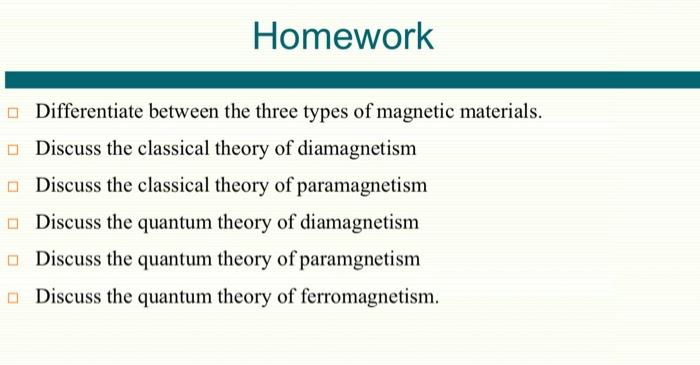Homework Differentiate between the three types of | Chegg.com