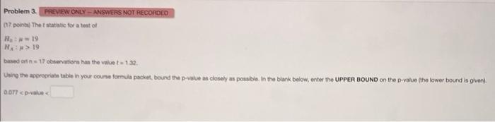 Solved Problem 3. PRiEVEW CNLY - MNSWERS NOT RECOPDED (17. | Chegg.com