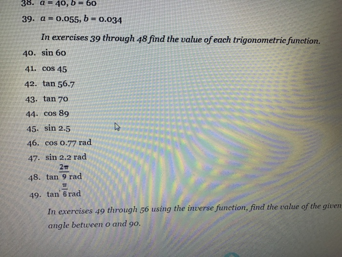 Solved 247) Find The Value Of Each Trigonometric Function ? | Chegg.com