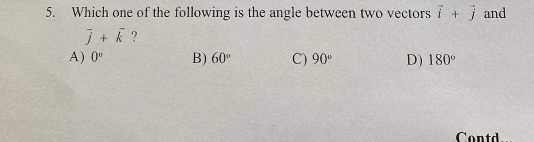 Solved Which one of the following is the angle between two | Chegg.com