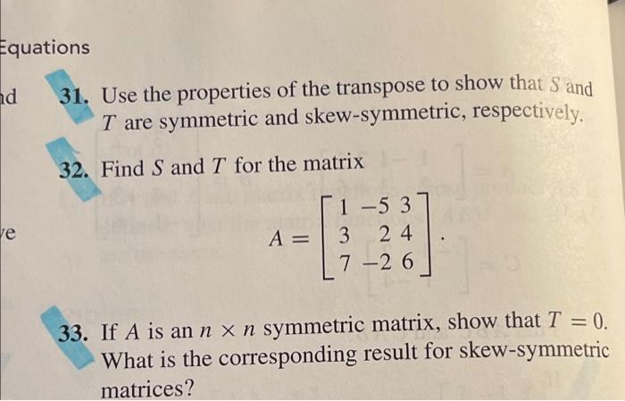 Solved 26. If A And B Are N X N Matrices, Prove That Tr(AB) | Chegg.com