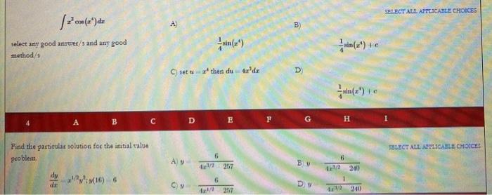 Solved SELECT ALL APPLICABLE CHOICES from(s) de select any | Chegg.com