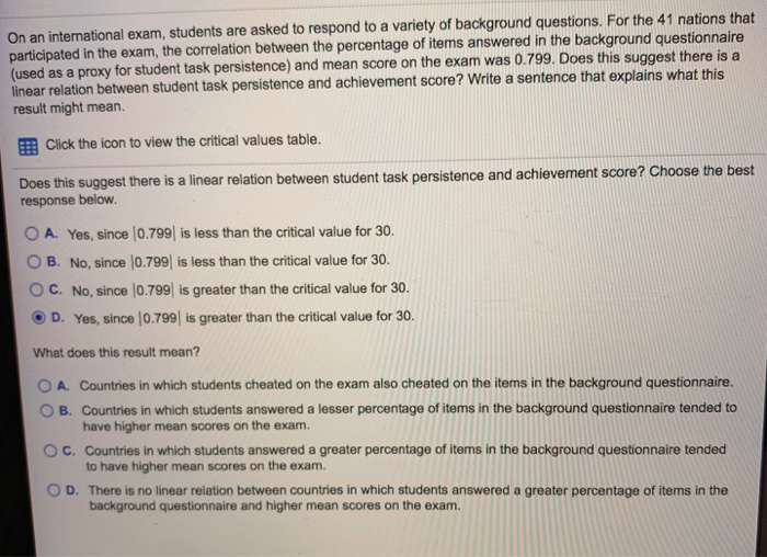 Solved On an international exam, students are asked to 