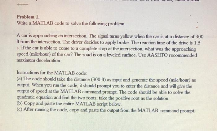 Solved +++ Problem 1. Write a MATLAB code to solve the | Chegg.com
