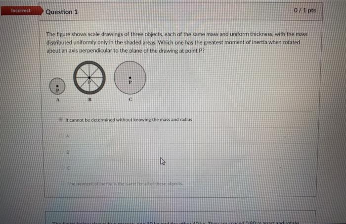 Solved Incorrect Question 1 o/1 pts The figure shows scale | Chegg.com