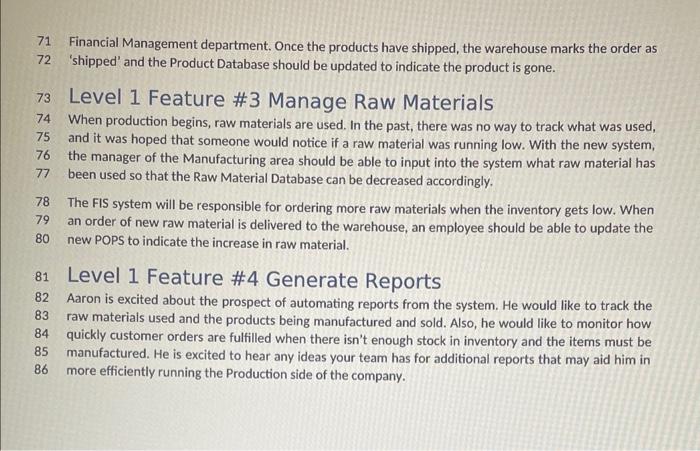 Solved 1 Production \& Order Processing System 2 Case Study | Chegg.com