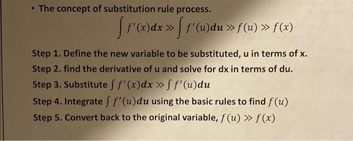 Solved Using these steps of the subsititution rule to answer | Chegg.com