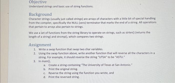 Solved Understand strings and basic use of string functions. | Chegg.com
