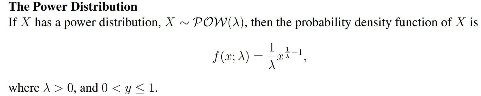Solved The Power Distribution If X has a power distribution, | Chegg.com