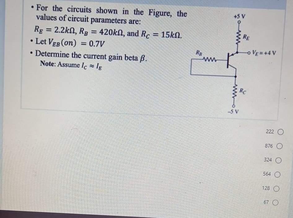 Solved 5 V For The Circuits Shown In The Figure The V Chegg Com