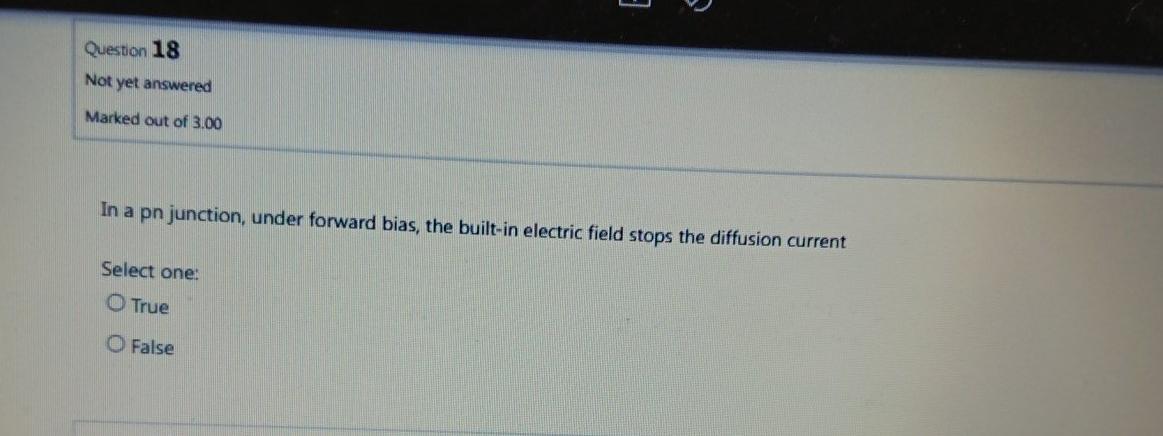 Solved In a pn junction, under forward bias, the built-in | Chegg.com