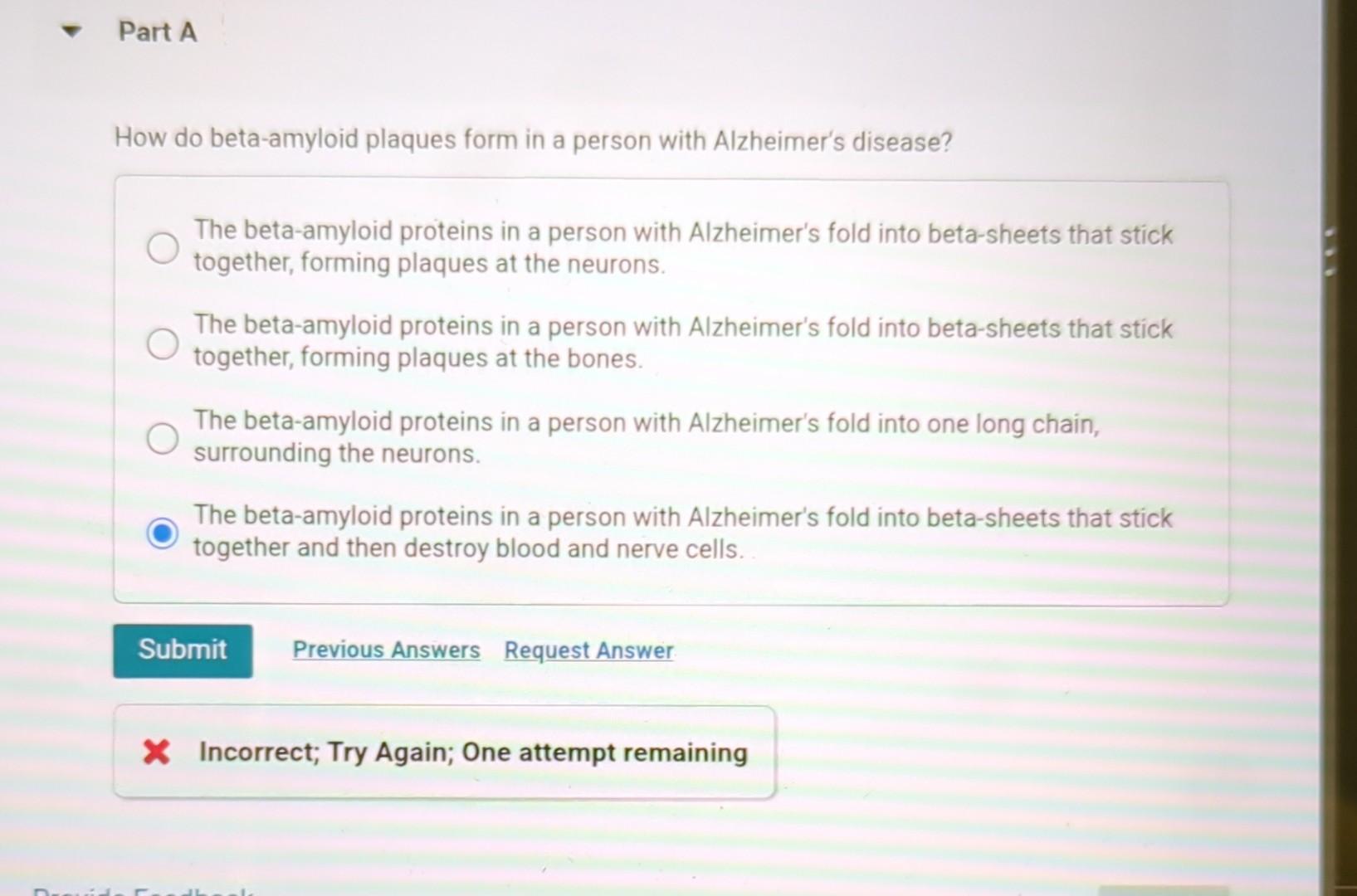 Solved How do betaamyloid plaques form in a person with