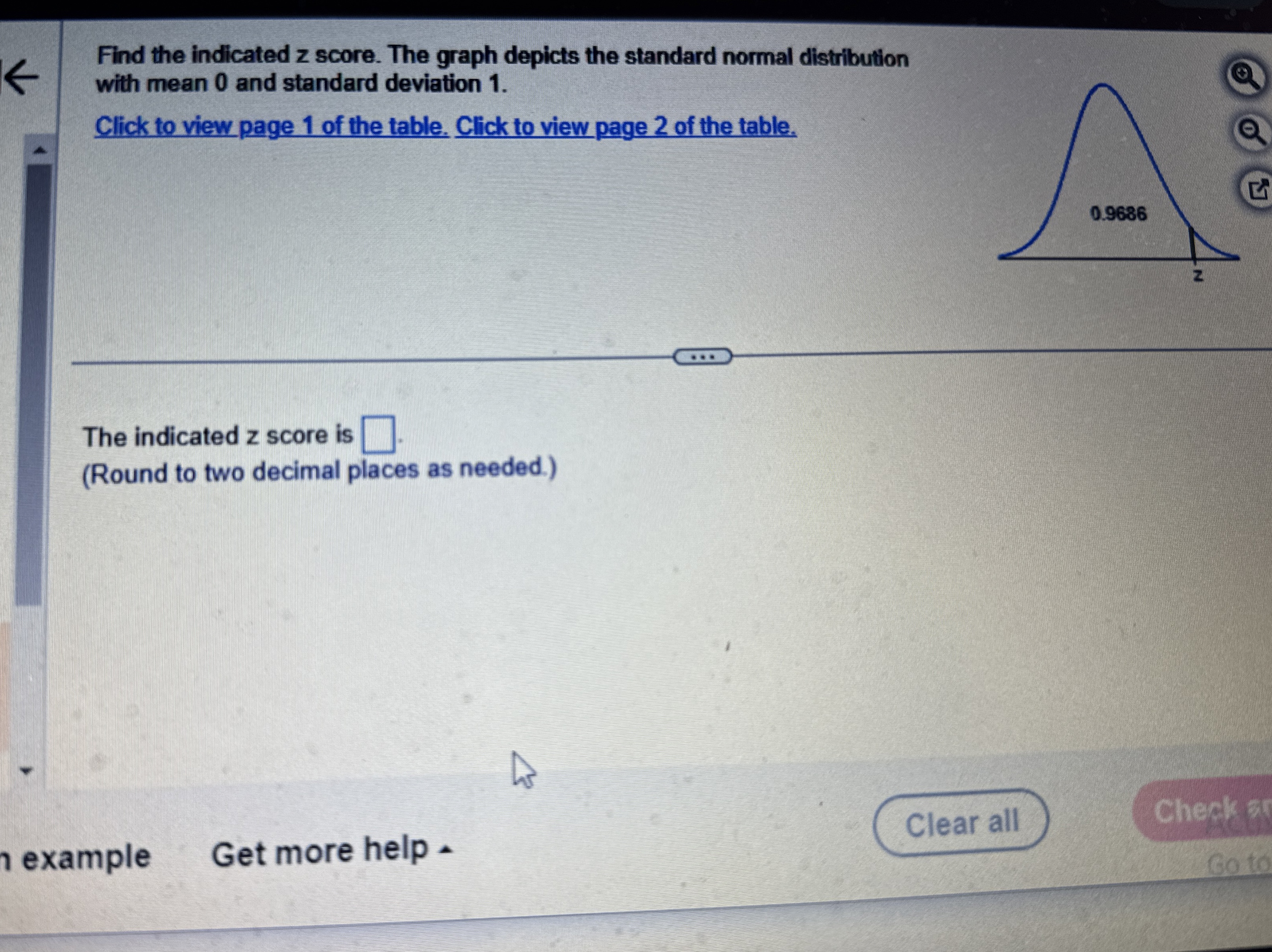 Solved Find the indicated z score. The graph depicts the