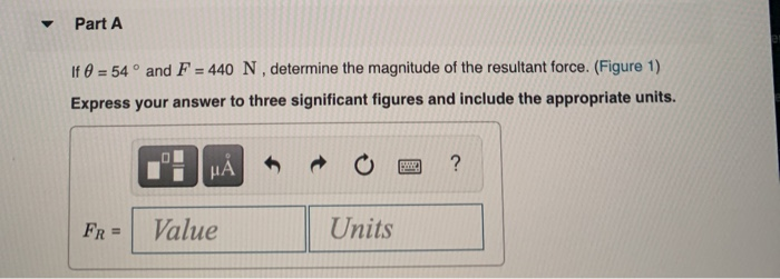 Solved Part A If @ = 54 and F = 440 N, determine the | Chegg.com