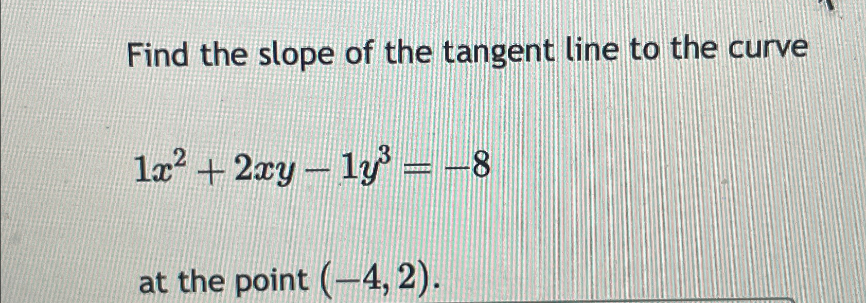 slope of the tangent line to the curve calculator