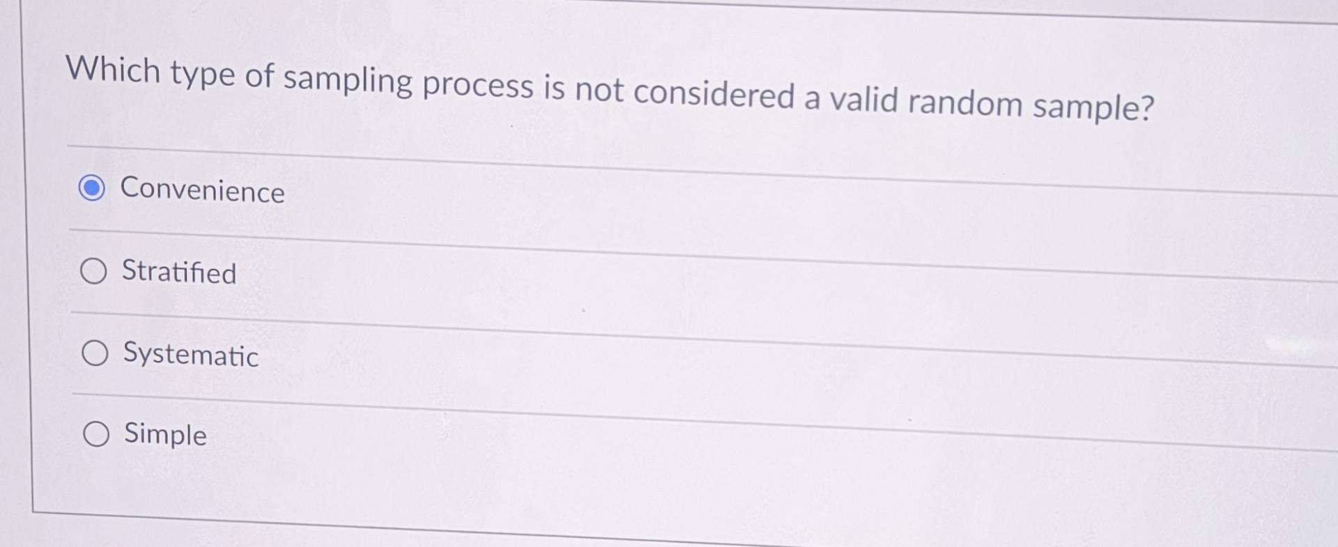Solved Which type of sampling process is not considered a | Chegg.com