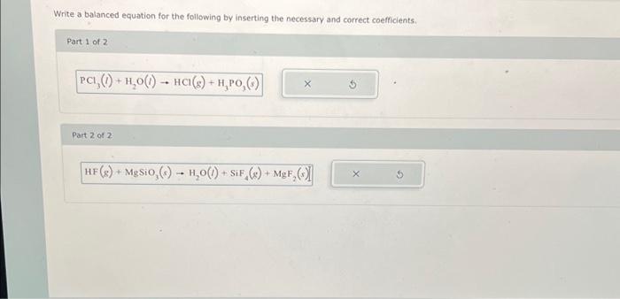 Solved Write a balanced equation for the following by | Chegg.com