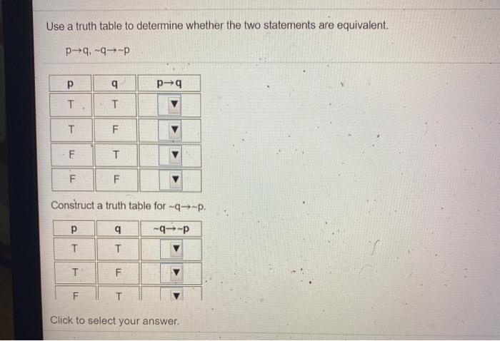 Solved Use a truth table to determine whether the two | Chegg.com