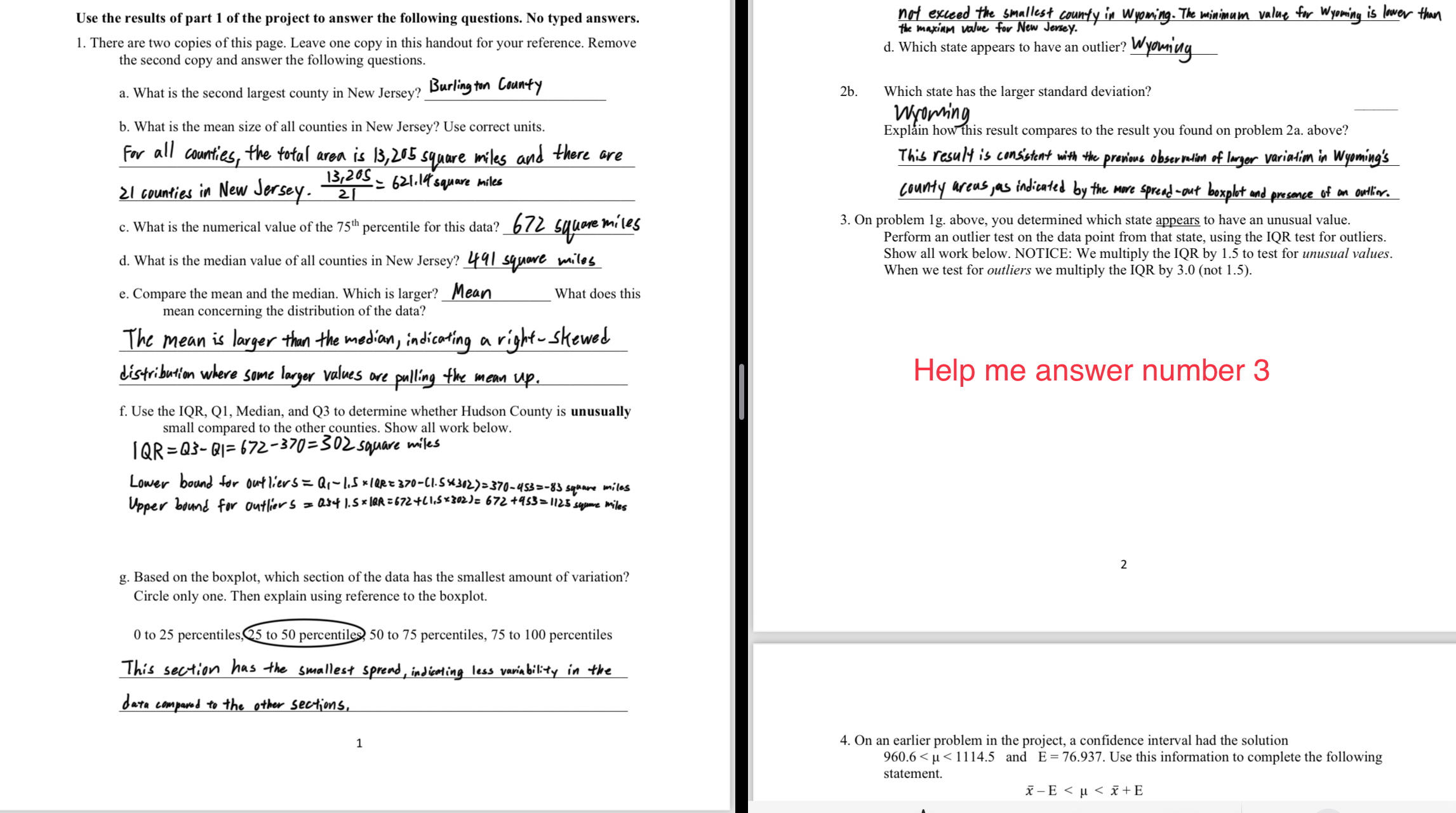 Solved Use the results of part 1 ﻿of the project to answer | Chegg.com