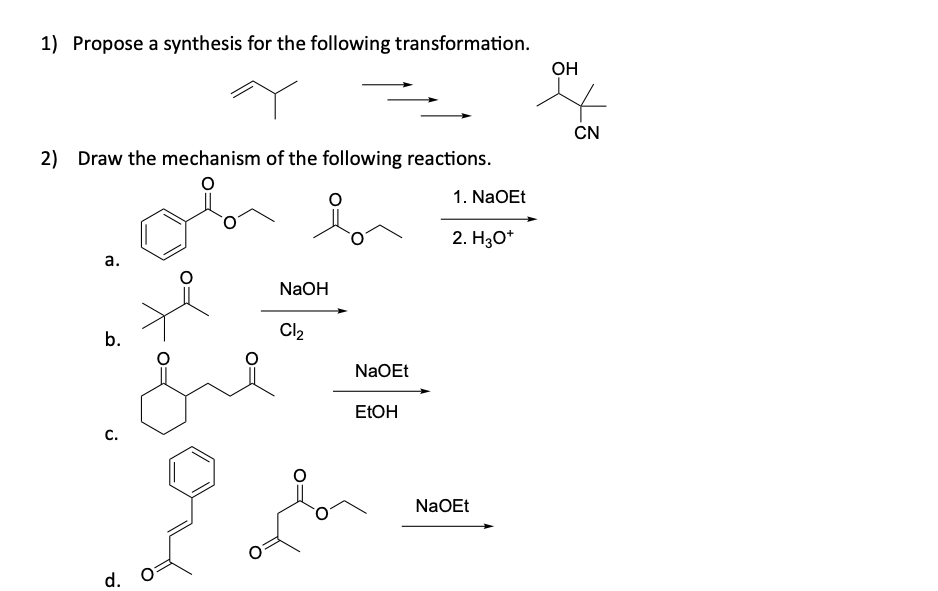 Solved Propose a synthesis for the following | Chegg.com