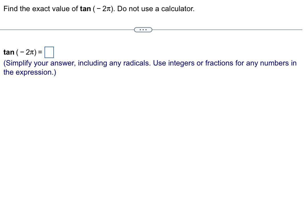 what is the exact value of tan pi over 2