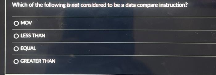 Solved Which of the following is not considered to be a data | Chegg.com