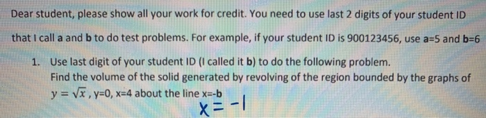 Solved Dear student, please show all your work for credit. | Chegg.com