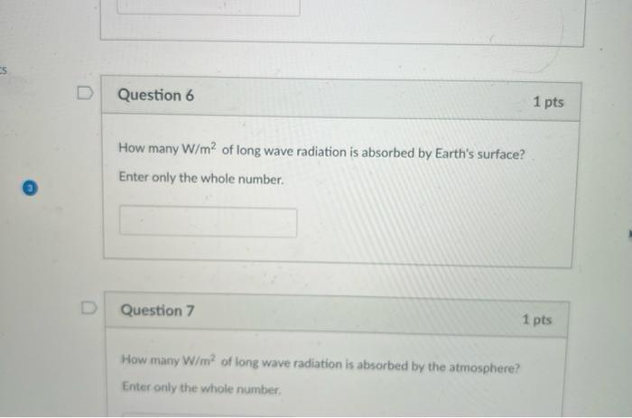 Solved 235 107 Reflected Solar Radiation 107 Wmº 342 | Chegg.com