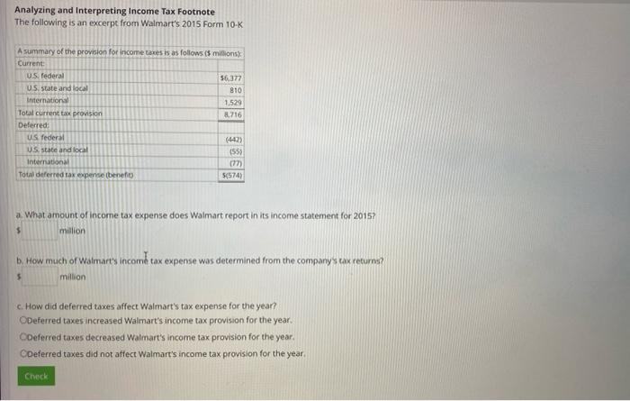 Solved Analyzing and Interpreting Income Tax Footnote The | Chegg.com