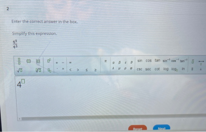 2 Enter The Correct Answer In The Box Simplify This Chegg Com