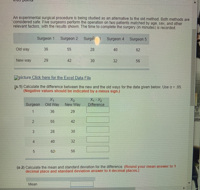 Solved (a-2) Calculate the mean and standard deviation for | Chegg.com