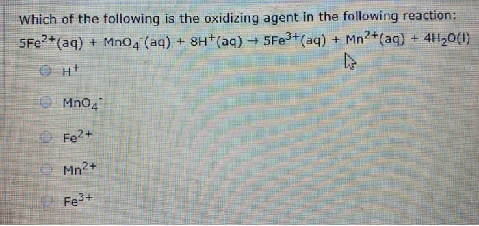 solved-which-of-the-following-is-the-oxidizing-agent-in-the-chegg