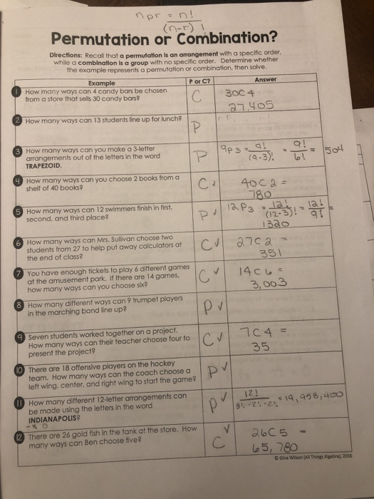 27 Permutations And Combinations Worksheet Answers - Worksheet Information